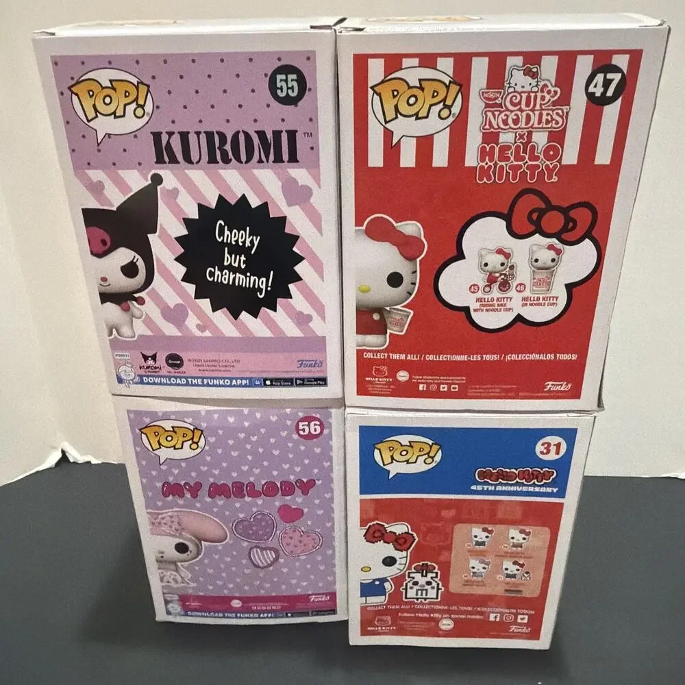 Lot Of 4 Funko Pop! Vinyl: Sanrio - Hello Kitty #31,47,55 And 56 In Protectors